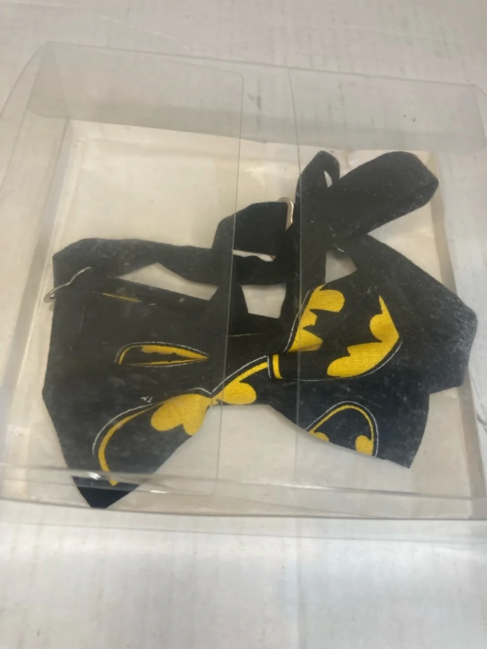 Black and Yellow Batman Print Kids Bow Tie